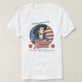 ワイルドバラ女性のカーボーイ Tシャツ