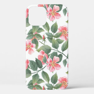 ワイルドバラ水彩フローラシームレス iPhone 12ケース