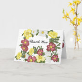 ワイルドバラ編集可能ありがとう カード (黄色い花)