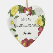 ワイルドバラ編集可能マザーズデイセラミックオーナメント セラミックオーナメント (右)