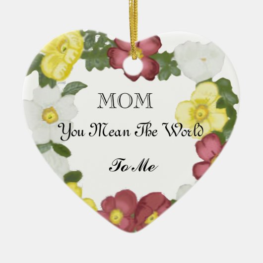 ワイルドバラ編集可能マザーズデイセラミックオーナメント セラミックオーナメント (正面)