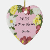 ワイルドバラ編集可能マザーズデイ セラミックオーナメント (右)