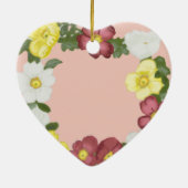 ワイルドバラ編集可能マザーズデイ セラミックオーナメント (裏面)