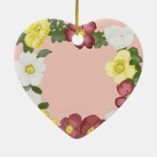 ワイルドバラ編集可能マザーズデイ セラミックオーナメント (裏面)