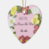 ワイルドバラ編集可能マザーズデイ セラミックオーナメント (左)