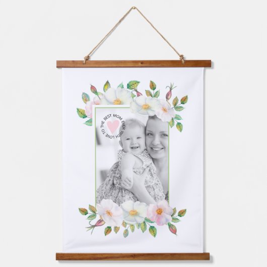 ワイルドバラ縁どグ・マザーズ・デイの写真 吊り下げ型タペストリー (正面)