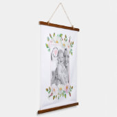 ワイルドバラ縁どスピンクマザーズデイ写真 吊り下げ型タペストリー (傾斜あり)