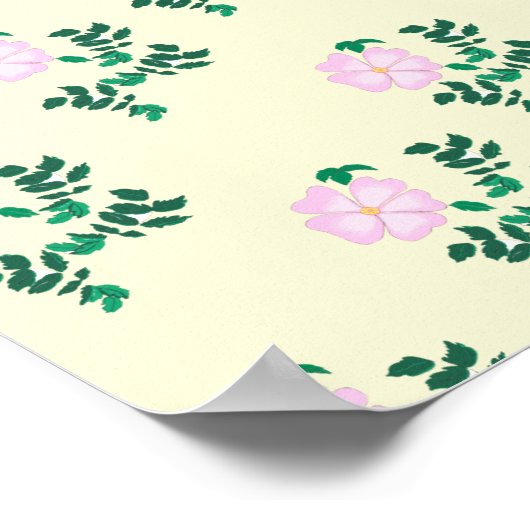 ワイルドバラ花 ポスター (角)