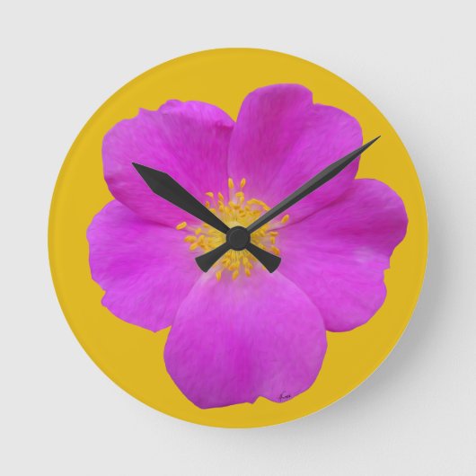 ワイルドバラ2 ラウンド壁時計 (正面)