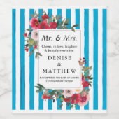 ワイルドバラ&グロットブルーストライプワインラベル ワインラベル (シングルラベル)