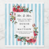 ワイルドバラ&スパニングシュガーブルーワインラベル ワインラベル (シングルラベル)