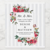 ワイルドバラ&トロピカルブリーズストライプワインラベル ワインラベル (シングルラベル)