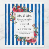 ワイルドバラ&ブルーアイオストライプライト酒ワインラベル ワインラベル (シングルラベル)