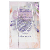 ワイルドバラ&ラベンダーサマーフラワー結婚ズ ミディアムペーパーバッグ (正面)