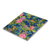 ワイルドバラ,青い背景,ワイルドバラ,バラ,ピンク タイル (側面)