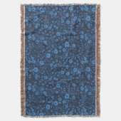 ワイルドバラ（青） スローブランケット (正面縦)