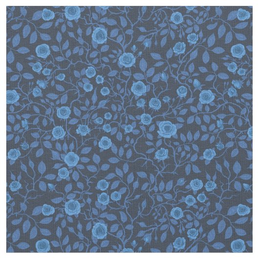 ワイルドバラ（青） ファブリック (クローズアップ)