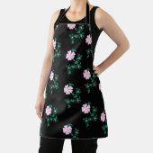 ワイルドバラ – 黒い背景のフローラルパターン エプロン (インサイチュ)