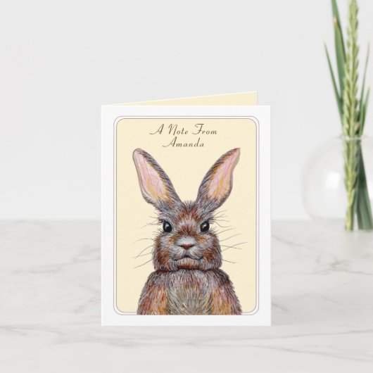 ワイルドバンニパーソナライズされたーズノートカード ノートカード (正面)