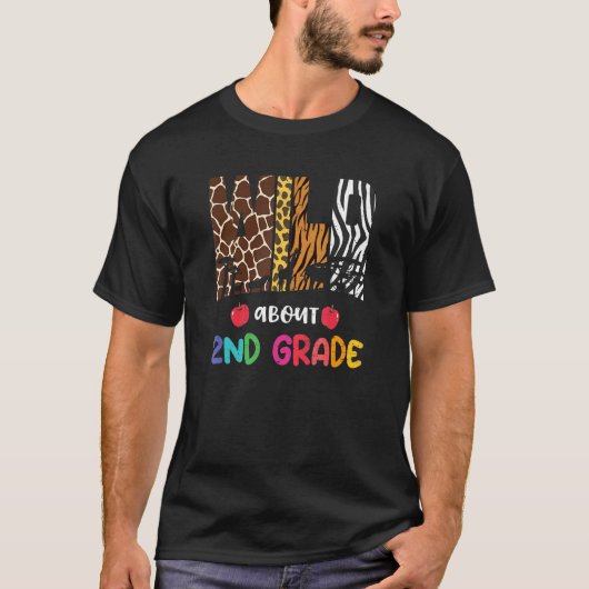 ワイルドバージョン約2年生のサファリ動物新学期 Tシャツ (正面)