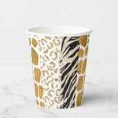 ワイルドバースデーアニマルプリント金ゴールドサファリ 紙コップ (裏面)