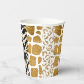 ワイルドバースデーアニマルプリント金ゴールドサファリ 紙コップ (右)