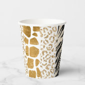 ワイルドバースデーアニマルプリント金ゴールドサファリ 紙コップ (正面)