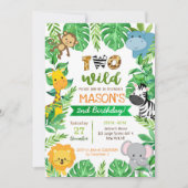 ワイルドバースデーサファリ動物招待状2人 招待状 (正面)