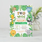 ワイルドバースデーサファリ動物招待状2人 招待状 (スタンド正面)