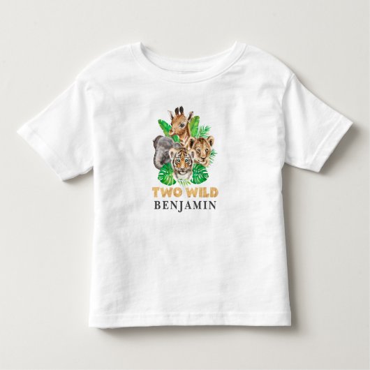ワイルドバースデージャングルベビーTシャツ2枚 トドラーTシャツ (正面)