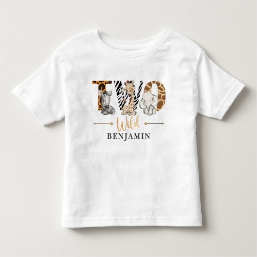 ワイルドバースデージャングルベビーTシャツ2枚 トドラーTシャツ (正面)