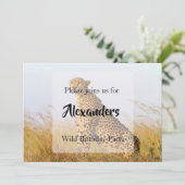 ワイルドバースデーパーティーのチーテパーソナライズされたー 招待状 (スタンド正面)