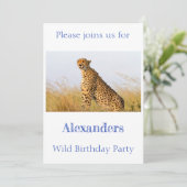 ワイルドバースデーパーティーのチーテパーソナライズされたー 招待状 (スタンド正面)