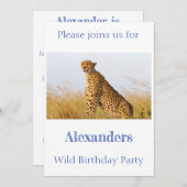 ワイルドバースデーパーティーのチーテパーソナライズされたー 招待状 (正面/裏面)