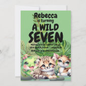 ワイルドバースデーパーティーの両面招待状 招待状 (裏面)