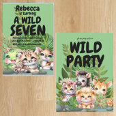 ワイルドバースデーパーティーの両面招待状 招待状