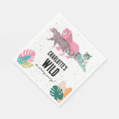 ワイルドバースデーパーティージャングルアニマルズ子供の誕生日 スタンダードランチョンナプキン (角)