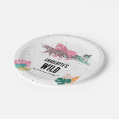 ワイルドバースデーパーティージャングルアニマルズ子供の誕生日 ペーパープレート (アングル)