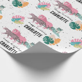 ワイルドバースデーパーティージャングルアニマルズ子供の誕生日 ラッピングペーパー (角)