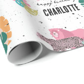 ワイルドバースデーパーティージャングルアニマルズ子供の誕生日 ラッピングペーパー (ロールコーナー)