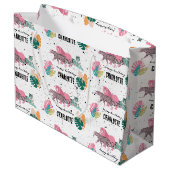 ワイルドバースデーパーティージャングルアニマルズ子供の誕生日 ラージペーパーバッグ (裏面アングル)