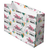 ワイルドバースデーパーティージャングルアニマルズ子供の誕生日 ラージペーパーバッグ (正面アングル)