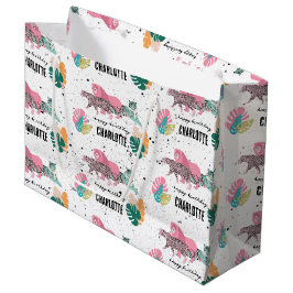 ワイルドバースデーパーティージャングルアニマルズ子供の誕生日 ラージペーパーバッグ