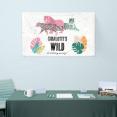 ワイルドバースデーパーティージャングルアニマルズ子供の誕生日 横断幕 (トレードショー)