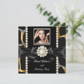 ワイルドバースデーパーティー金ゴールドダイヤモンドジュエル 招待状 (スタンド正面)