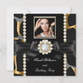 ワイルドバースデーパーティー金ゴールドダイヤモンドジュエル 招待状 (正面)