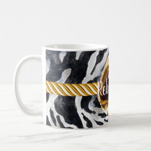 ワイルドパターン金ゴールドリップギフトデコル美しい ガーリー コーヒーマグカップ (左)