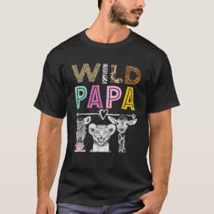 ワイルドパパズーテーマ誕生日サファリジャングルマッチン Tシャツ