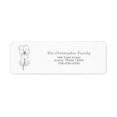 ワイルドパンシーラインアート差出人住所ラベル ラベル (正面)