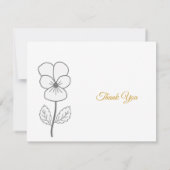 ワイルドパンシーラインアート葬儀サンキューノートカード サンキューカード (裏面)